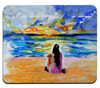 Girl & Sunset Mouse Pad