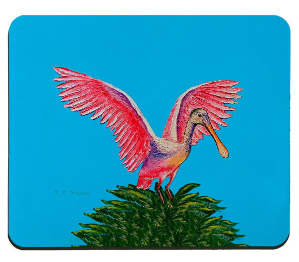 Spoonbill Wings Spread Mouse Pad