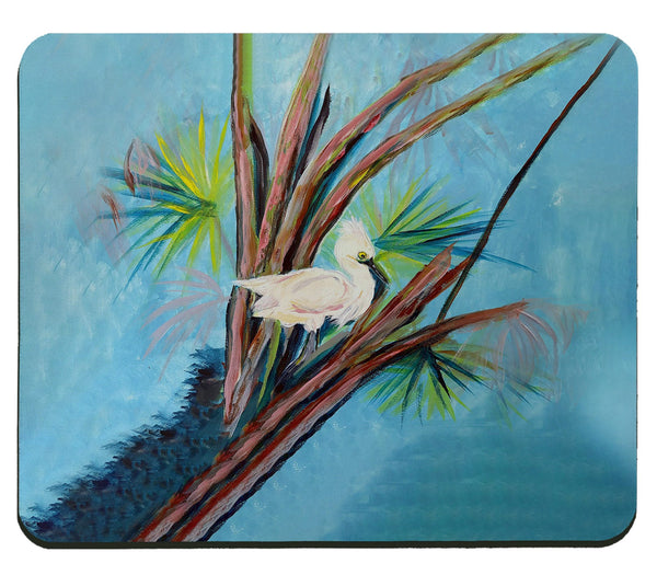 Roosting Egret Mousepad