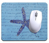 Starfish on Blue Script Mousepad