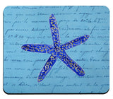 Starfish on Blue Script Mousepad