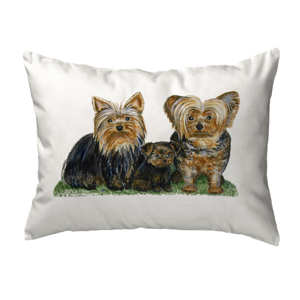 Yorkies Noncorded Indoor/Outdoor Pillow