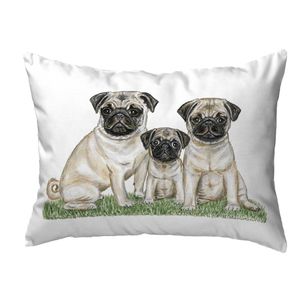 Pugs Dogs Noncorded Indoor/Outdoor Pillow