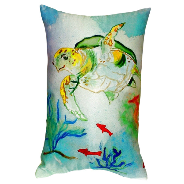 Betsy's Sea Turtle Noncorded Indoor/Outdoor Pillow