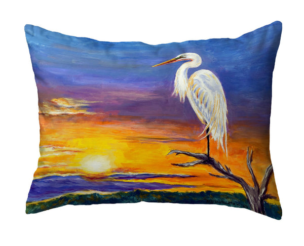 Egret Sunset Noncorded Indoor/Outdoor Pillow