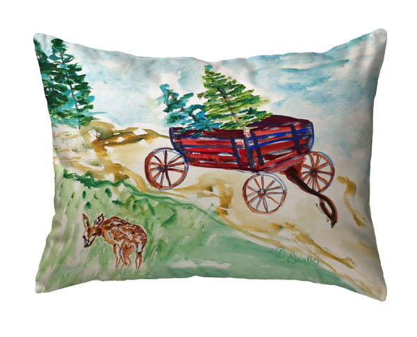Christmas Wagon Noncorded Indoor/Outdoor Pillow