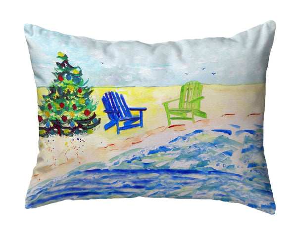 Beach Chair Christmas Noncorded Indoor/Outdoor Pillow