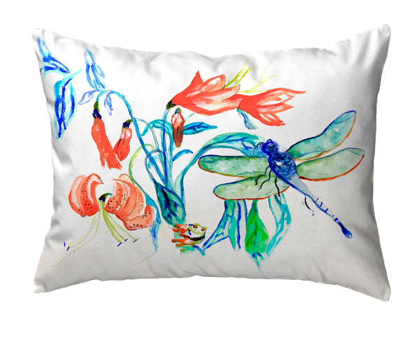 Blue and Green Dragonfly Noncorded Indoor/Outdoor Pillow