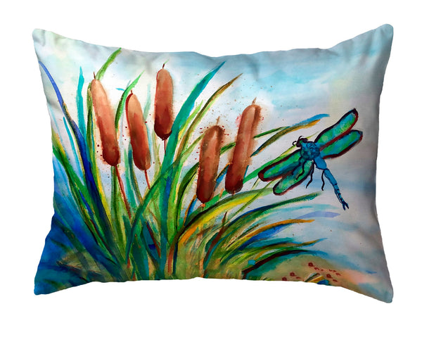Dragonfly and Cattails Noncorded Indoor/Outdoor Pillow