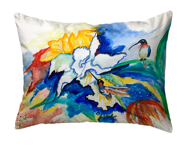 Two Hummingbirds Noncorded Indoor/Outdoor Pillow
