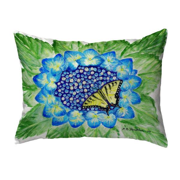 Hydrangea and Butterfly Noncorded Indoor/Outdoor Pillow