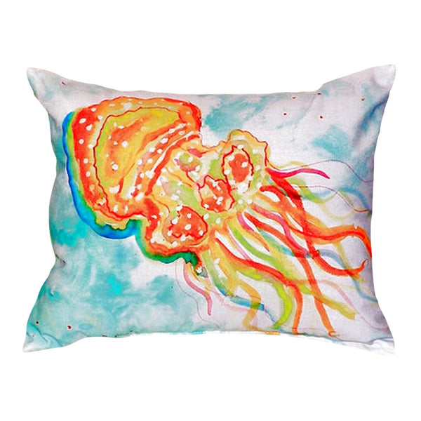 Orange Jellyfish Noncorded Indoor/Outdoor Pillow