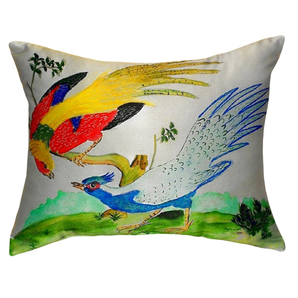Antique Birds Red Noncorded Indoor/Outdoor Pillow