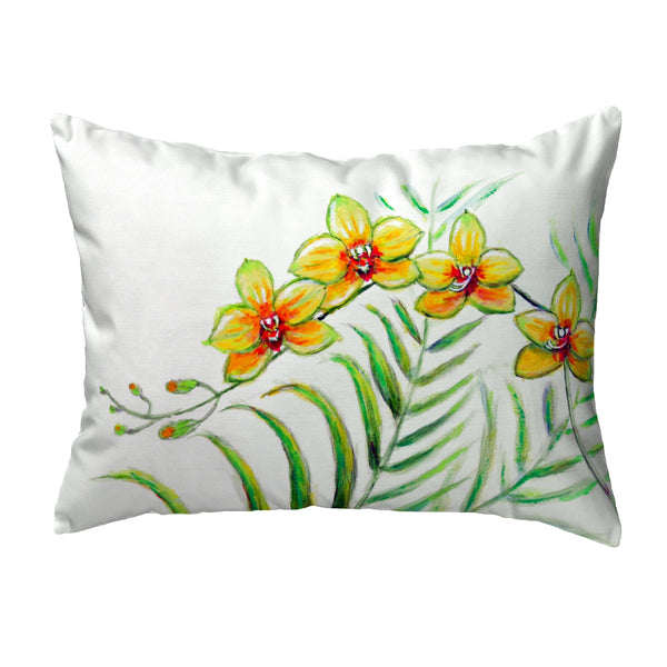 Yellow Orchids Noncorded Indoor/Outdoor Pillow