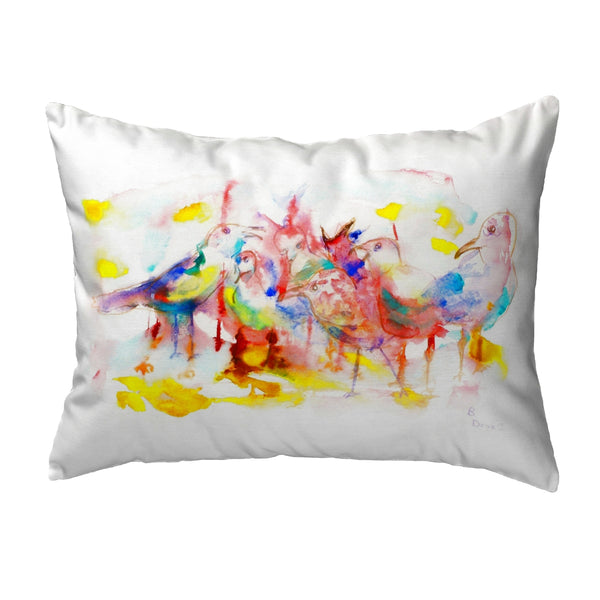 Abstracat Sea Gulls Noncorded Indoor/Outdoor Pillow