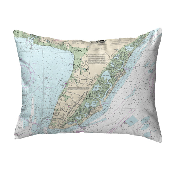Cape May Peninsula, NJ Nautical Map Noncorded Indoor/Outdoor Pillow