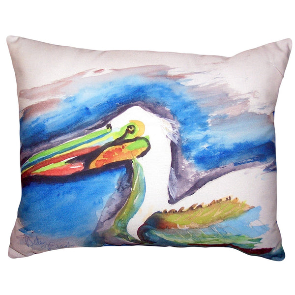 White Pelican Head Noncorded Indoor/Outdoor Pillow