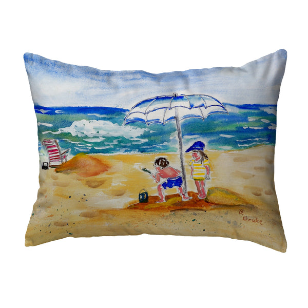 Boy at Beach Noncorded Indoor/Outdoor Pillow