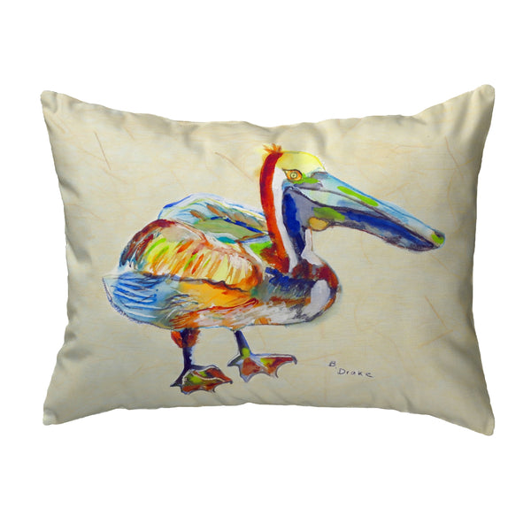 Heathcliff Pelican on Beige Noncorded Indoor/Outdoor Pillow