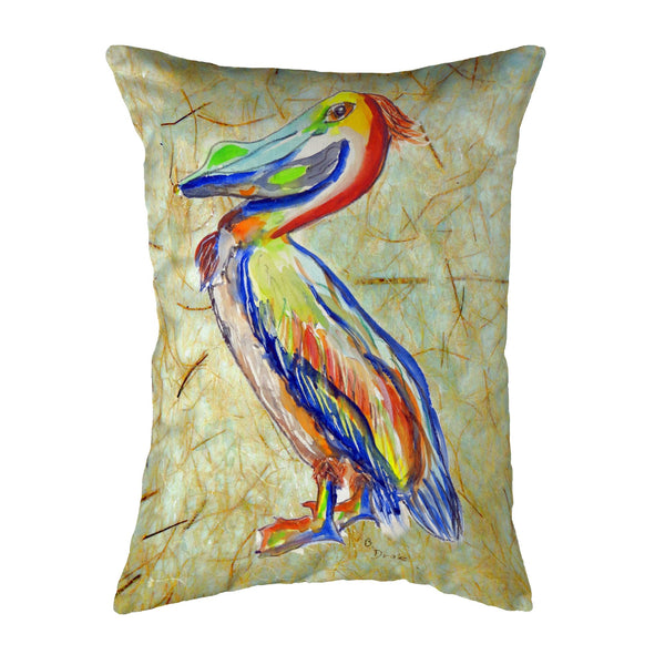 Sylvester Pelican on Rice Noncorded Indoor/Outdoor Pillow