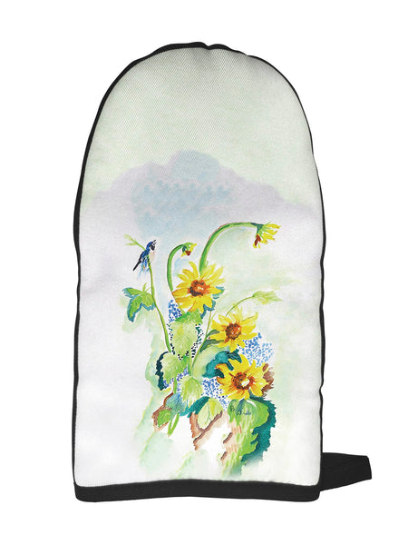 Sunflower & Bird Oven Mitt