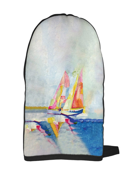 Two Colorful Sailboats Oven Mitt