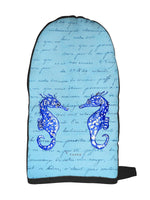 Blue Script Seahorses Oven Mitt