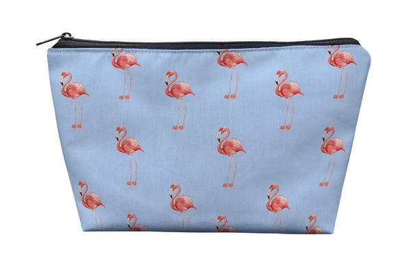 Flamingo Light Blue Background  Pouch 8.5x6