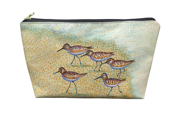 Pointillist Sanderlings Pouch 8.5x6