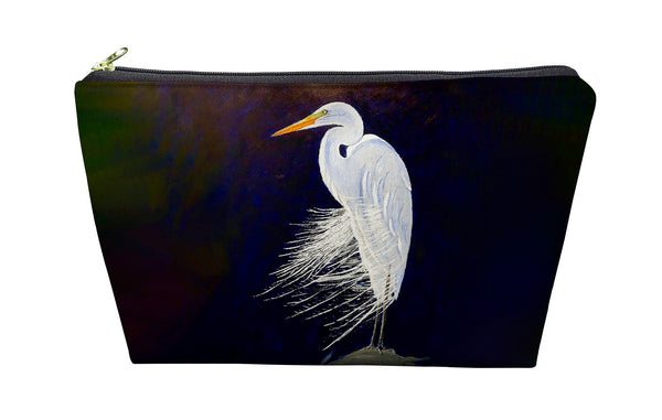 Egret Feathers Pouch 8.5x6