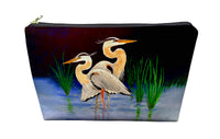 Two Blue Herons Pouch 8.5x6