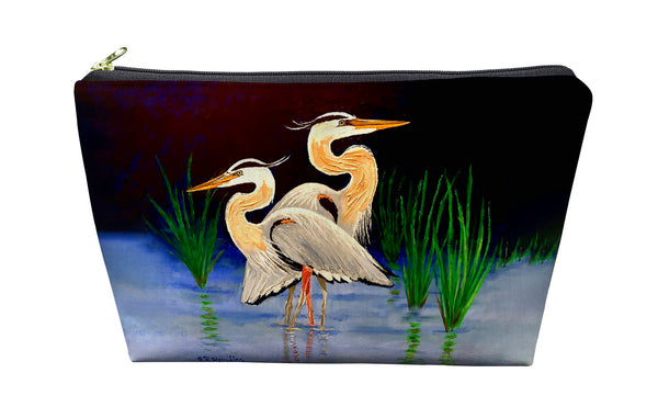 Two Blue Herons Pouch 8.5x6