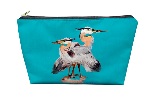 Mr & Mrs Blue Heron Pouch 8.5x6