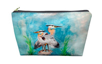 Mr and Mrs Blue Heron Pouch 8.5x6