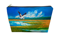 Blue Heron Over Marsh Pouch 8.5x6