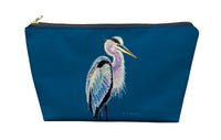 Blue Heron on Blue Pouch 8.5x6