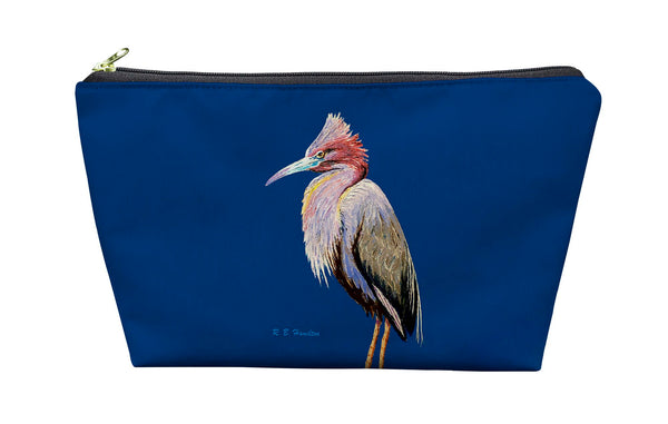 Little Blue Heron on Blue Pouch 8.5x6