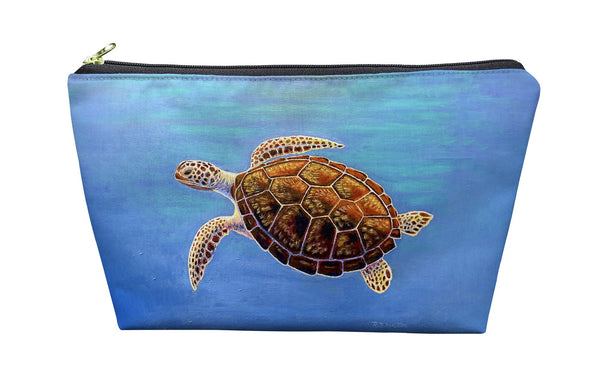 Sea Turtle In Aqua Pouch 8.5x6