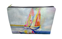 Two Colorful Sailboats Pouch 8.5x6