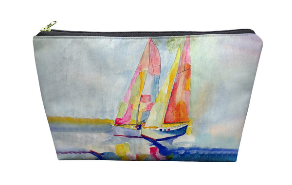 Two Colorful Sailboats Pouch 8.5x6