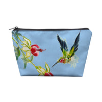 Betsy's Hummingbird on Blue Pouch 8.5x6