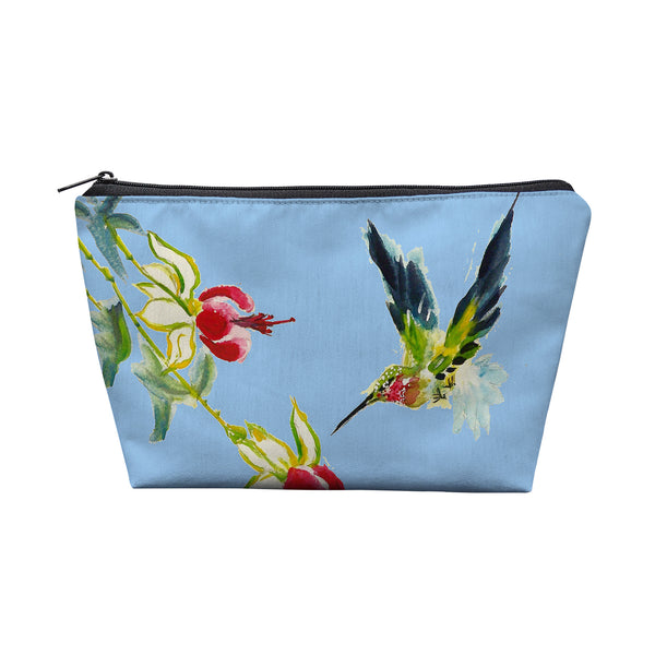 Betsy's Hummingbird on Blue Pouch 8.5x6