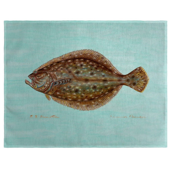 Flounder on Teal Place Mat Set of 4