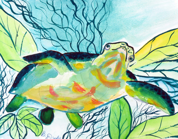 Smiling Sea Turtle Place Mat Set of 4