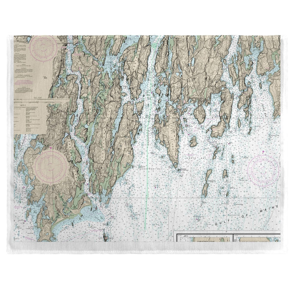 Booth Bay, ME Nautical Map  Place Mat Set of 4
