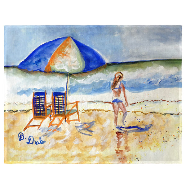 Beach Chairs & Girl Place Mat Set of 4