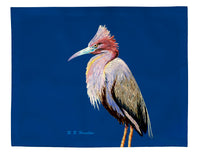 Little Blue Heron on Blue Place Mat Set of 4