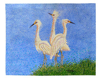 Pointillist Three Egrets Place Mat Set of 4