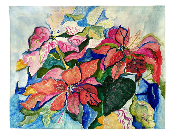 Poinsettias Red and Pink Place Mat Set of 4