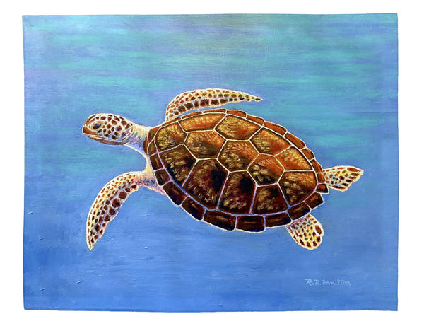 Sea Turtle In Aqua Place Mat Set of 4